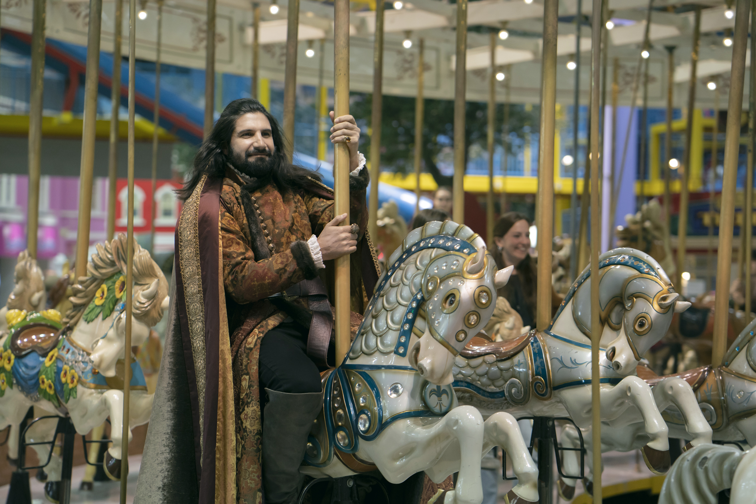 Nandor the Relentless rides a merry-go-round in What We Do in the Shadows season 5