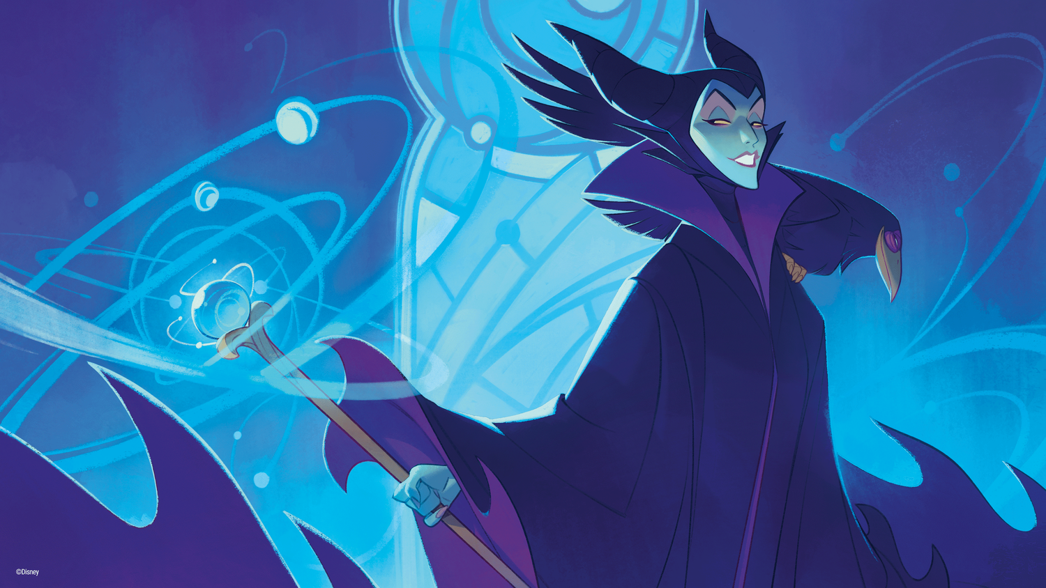 Disney Lorcana art (not card) for confirmed character Maleficent (human form)